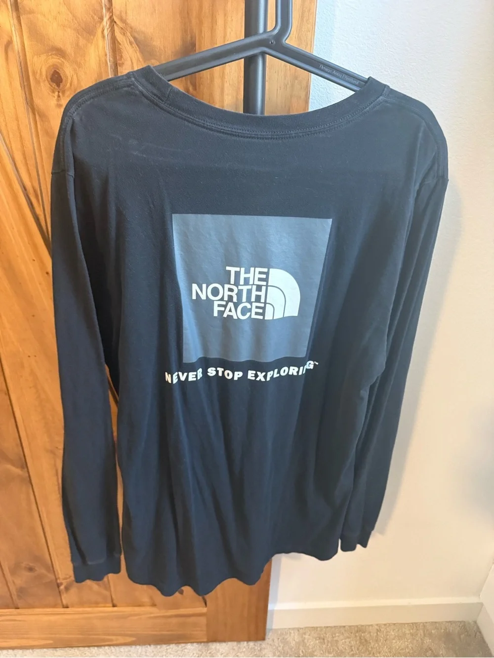 The North Face Black Long-Sleeve Tee with White Logo